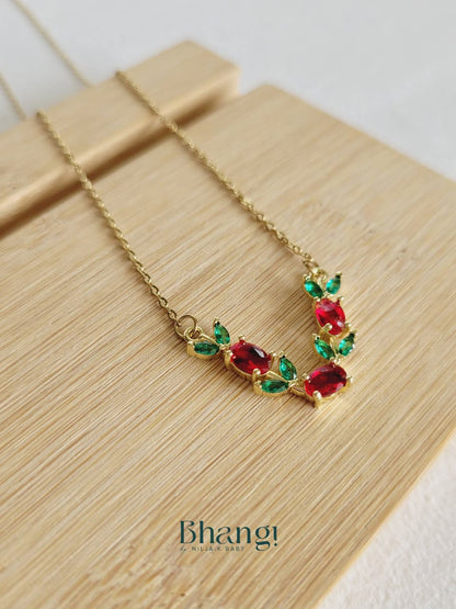 Ruby Vine Crystal Necklace
