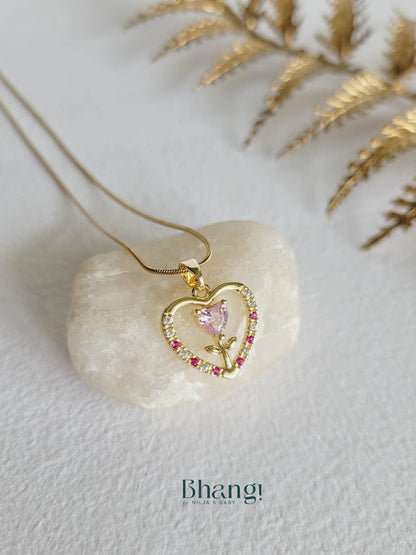 Blush Heart Bloom Necklace