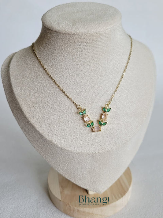 Emerald Blush Vine Necklace