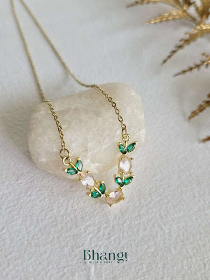 Emerald Blush Vine Necklace