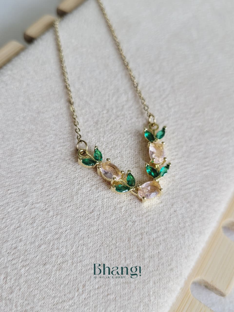 Emerald Blush Vine Necklace