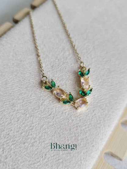 Emerald Blush Vine Necklace