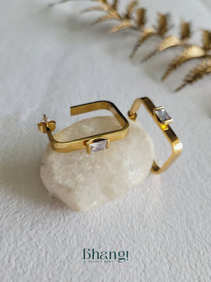 Luna Frame Crystal Hoops