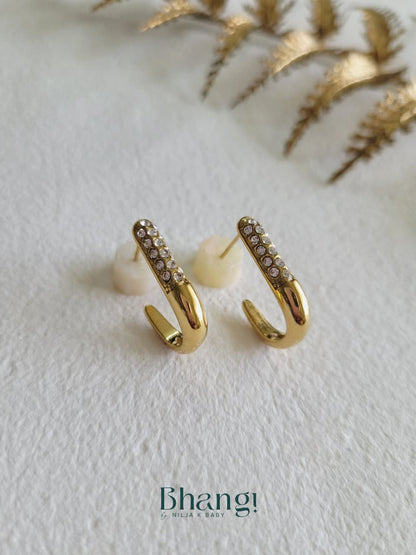 Halo Luxe Crystal Hoops