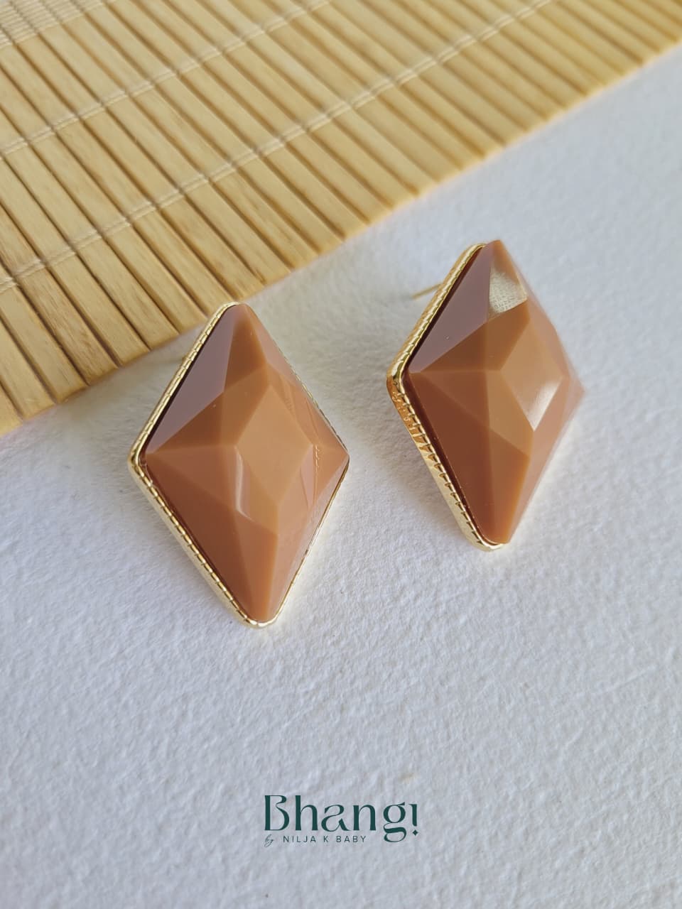 Mocha Prism Studs