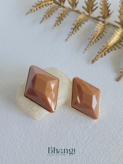 Mocha Prism Studs