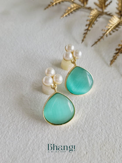Sea Pearl Brass Earrings