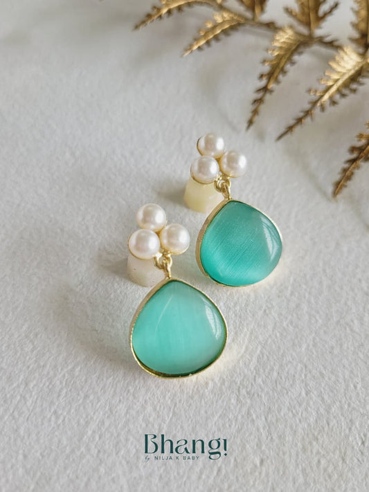 Sea Pearl Brass Earrings