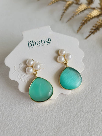 Sea Pearl Brass Earrings