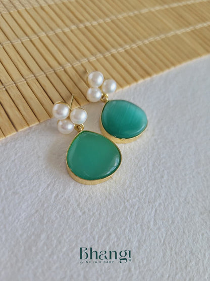 Sea Pearl Brass Earrings