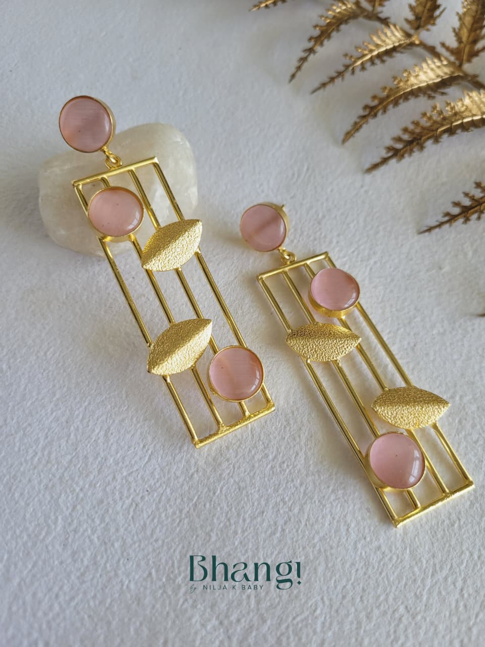 Blush Mist Brass Earrings