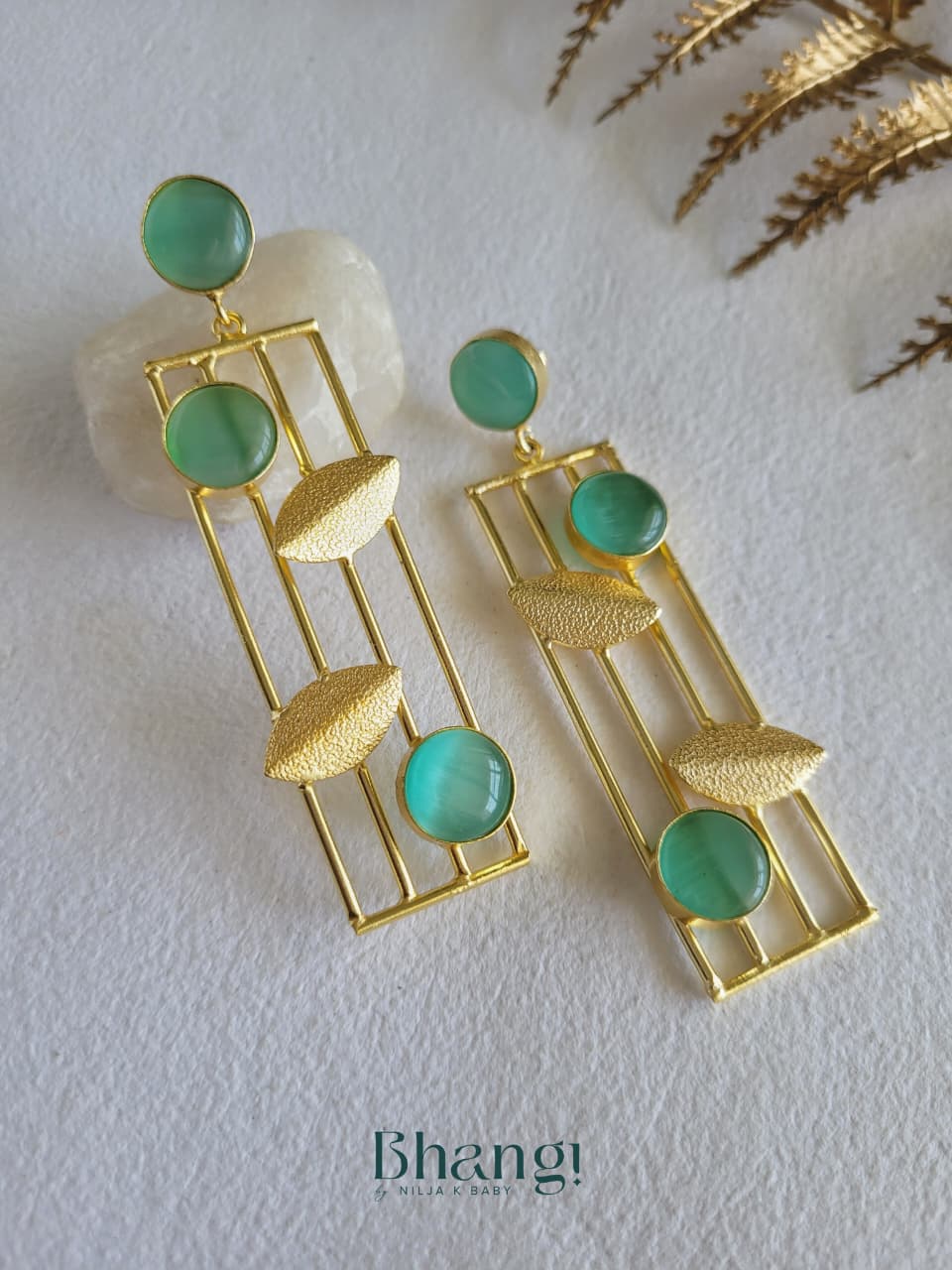 Mint Mist Brass Earrings