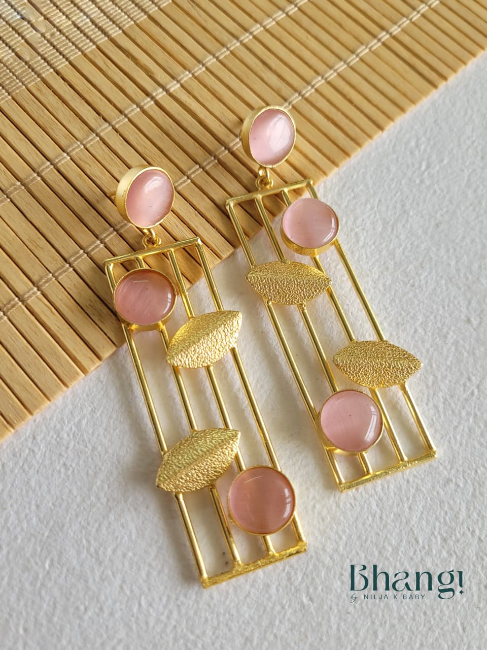 Blush Mist Brass Earrings