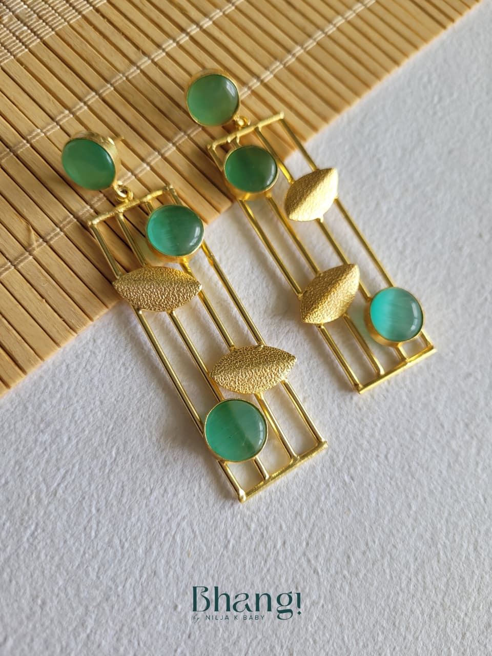 Mint Mist Brass Earrings
