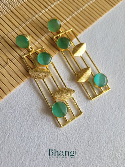 Mint Mist Brass Earrings
