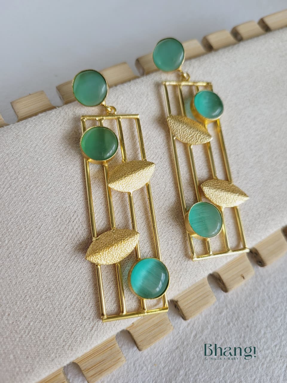 Mint Mist Brass Earrings