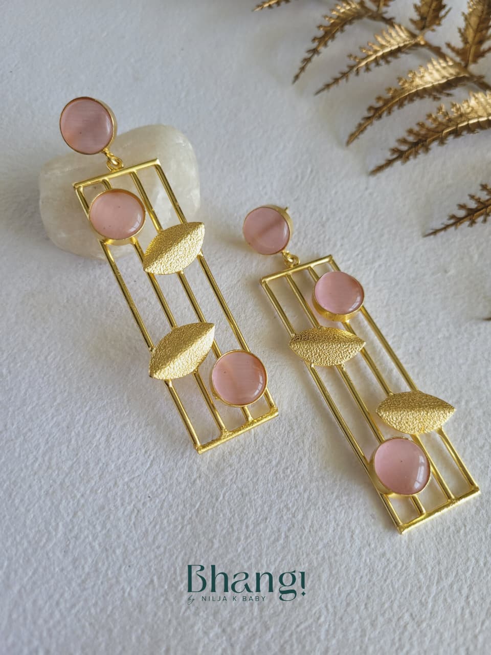 Blush Mist Brass Earrings
