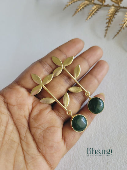 Forest Bloom Brass Earrings