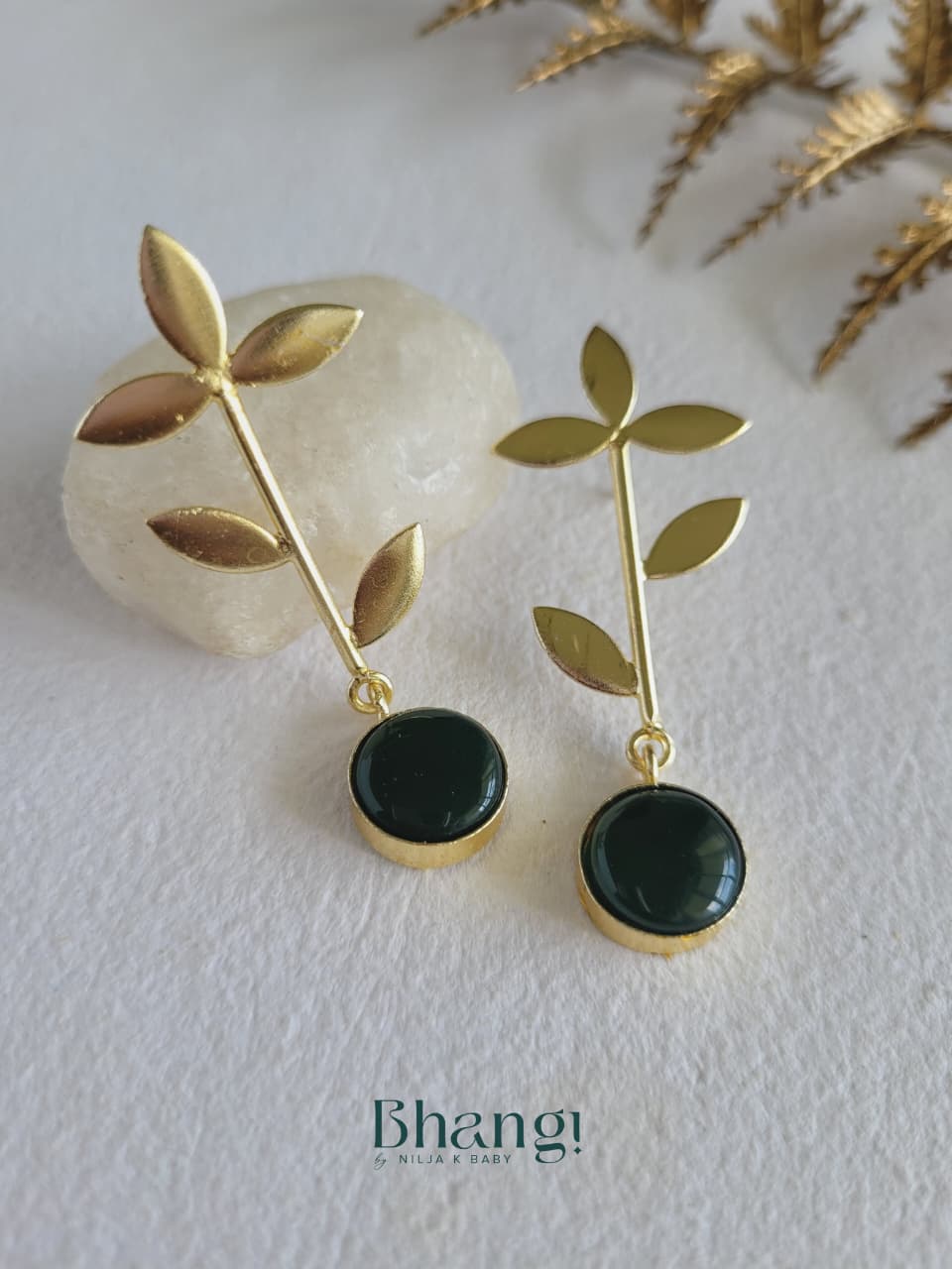 Forest Bloom Brass Earrings