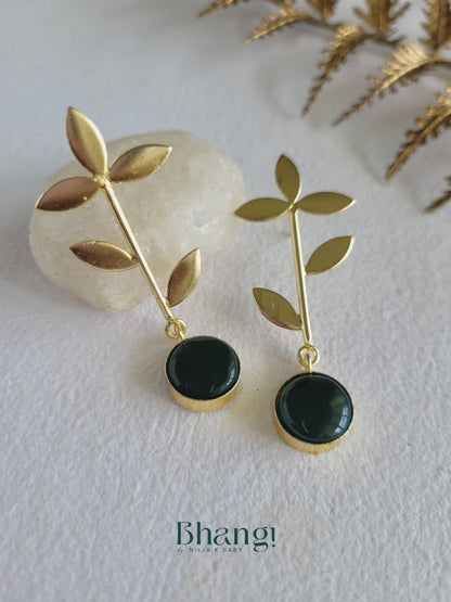 Forest Bloom Brass Earrings
