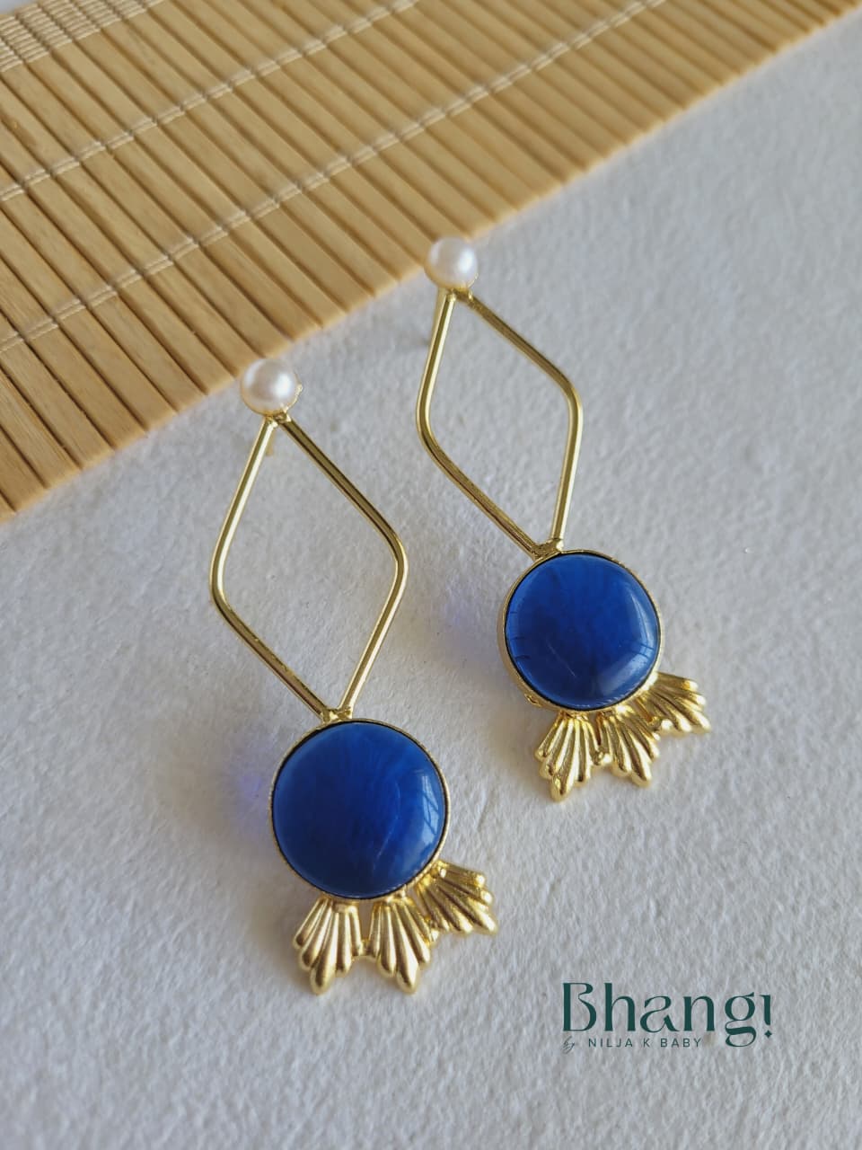 Azure Dawn Brass Earrings