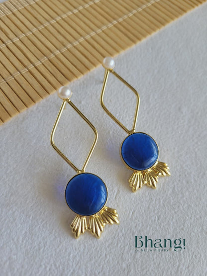 Azure Dawn Brass Earrings