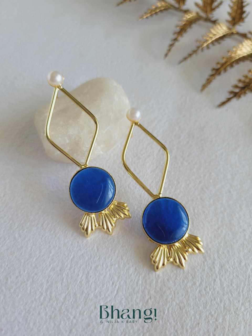 Azure Dawn Brass Earrings