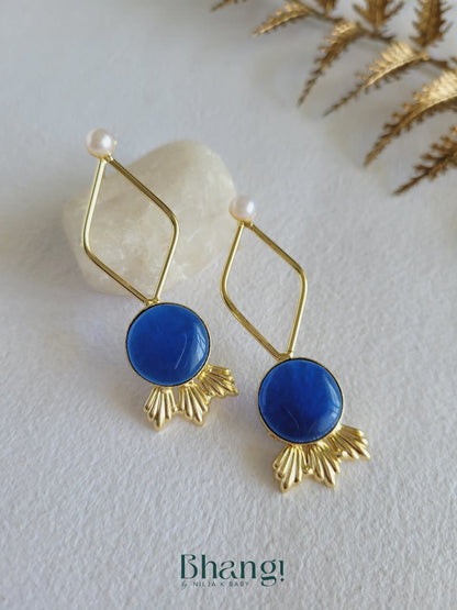 Azure Dawn Brass Earrings
