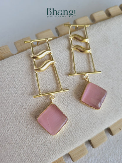 Blush Harmony Brass Earrings