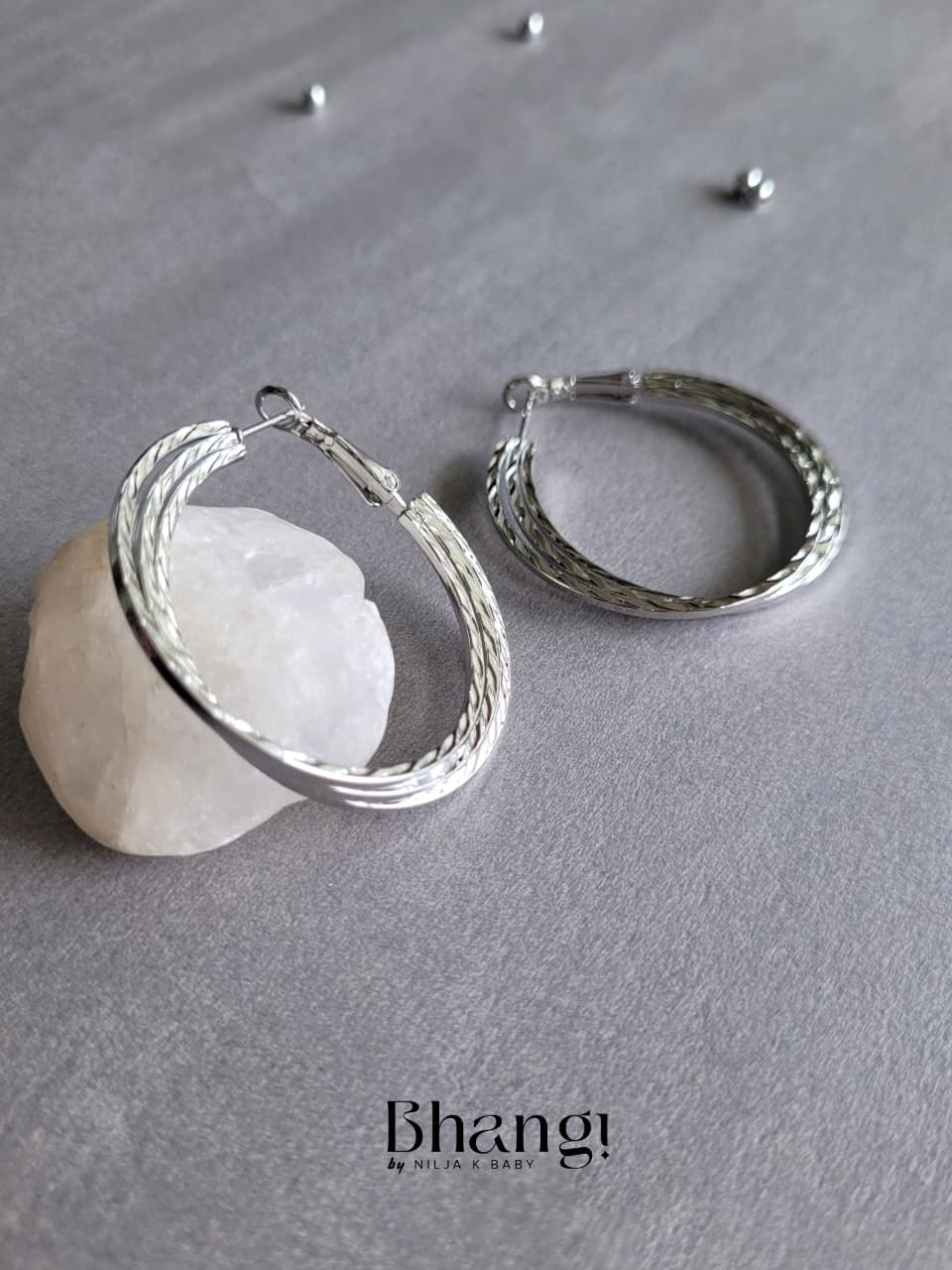 Twine Hoop Earrings – Silver