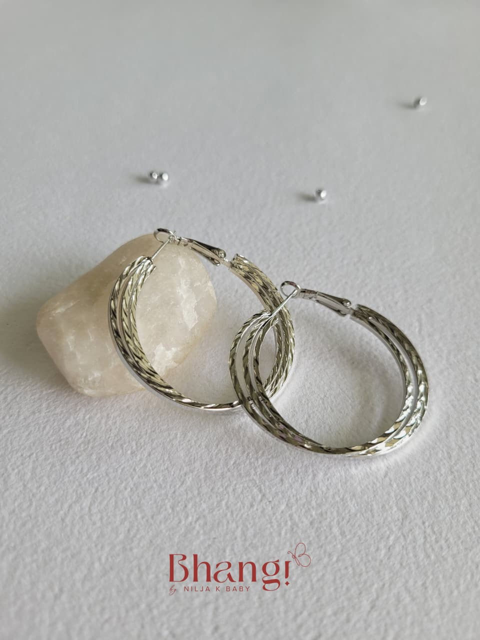 Twine Hoop Earrings – Silver