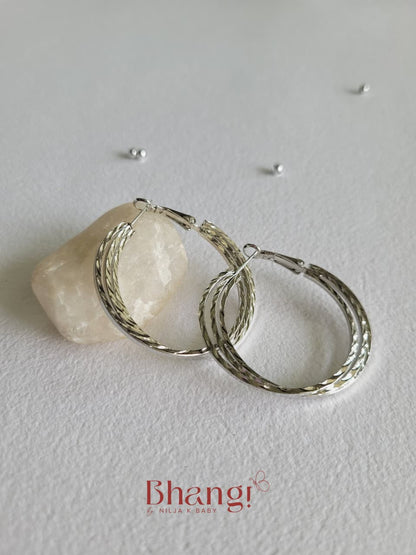 Twine Hoop Earrings – Silver