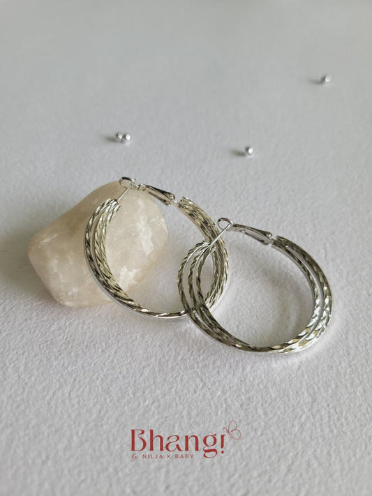 Twine Hoop Earrings – Silver