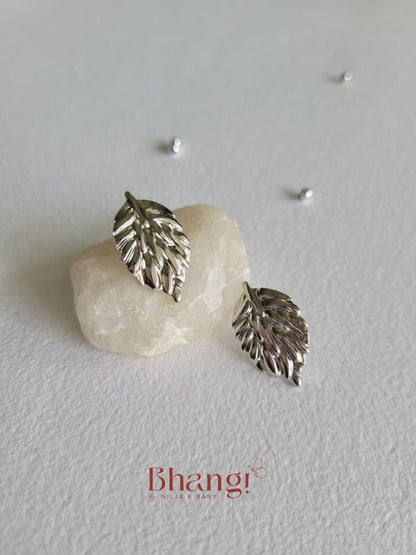 Nature Leaf Earrings - Silver