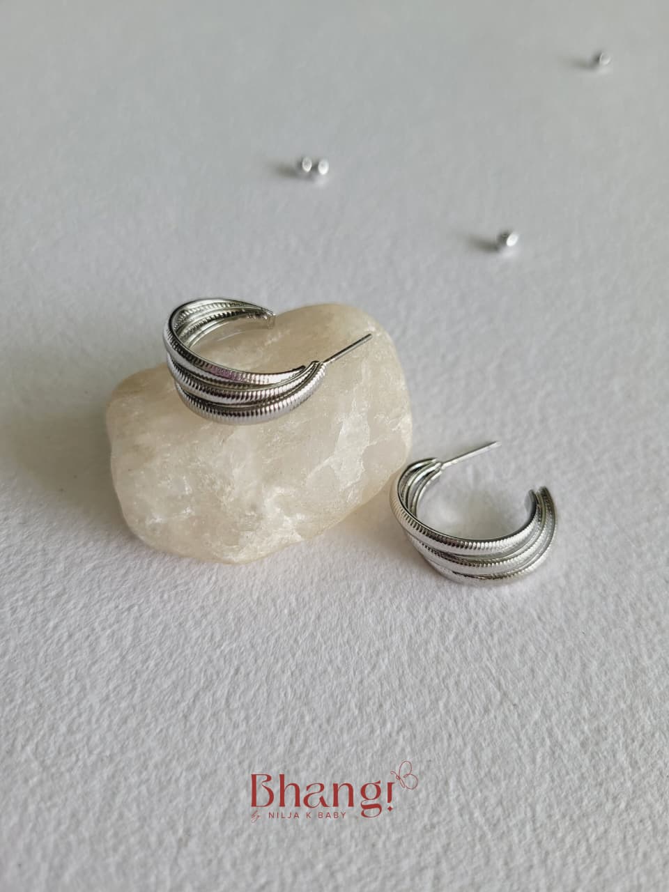 Trinity Hoop Earrings – Silver