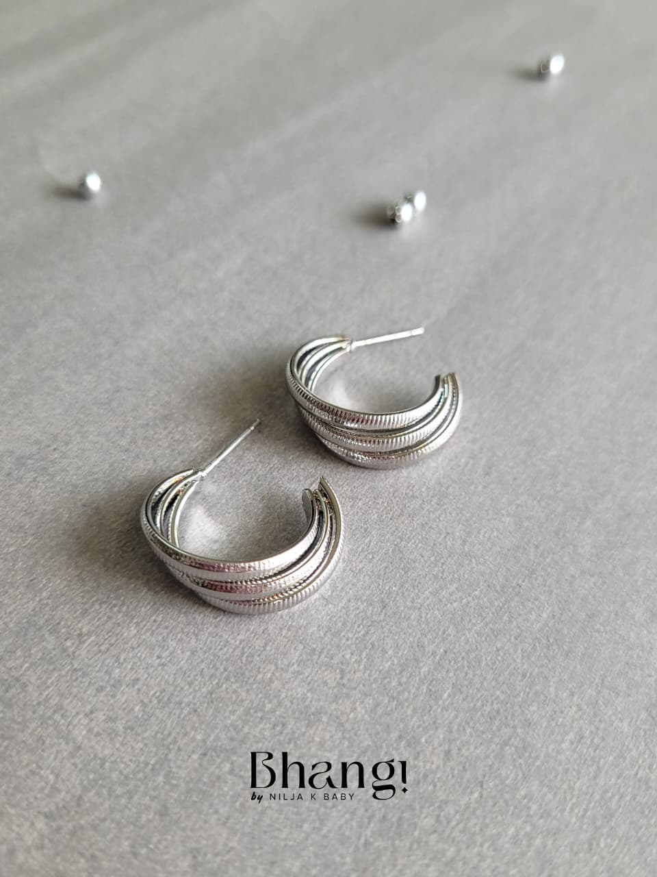Trinity Hoop Earrings – Silver