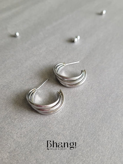 Trinity Hoop Earrings – Silver