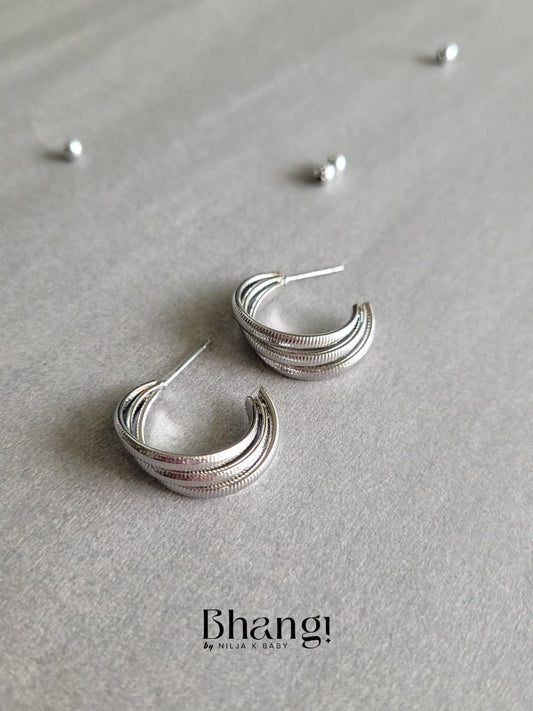 Trinity Hoop Earrings – Silver