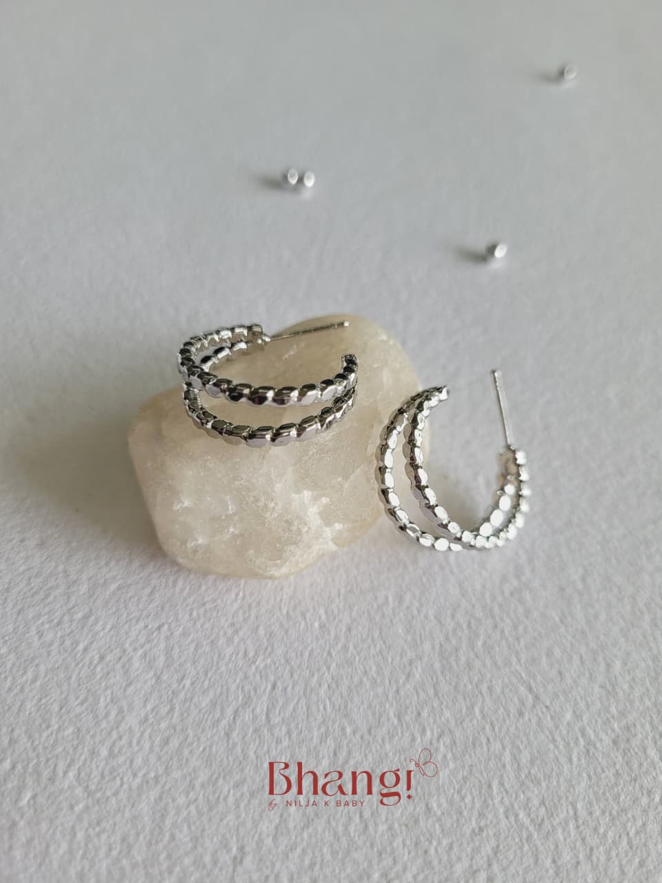 Luna Double Hoop Earrings – Silver