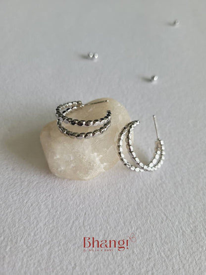 Luna Double Hoop Earrings – Silver