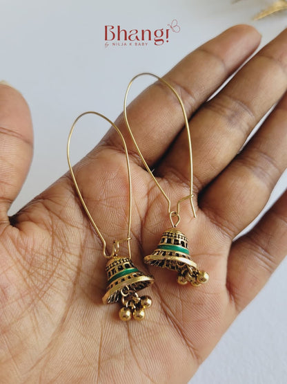 Mira Green Jhumka Earrings