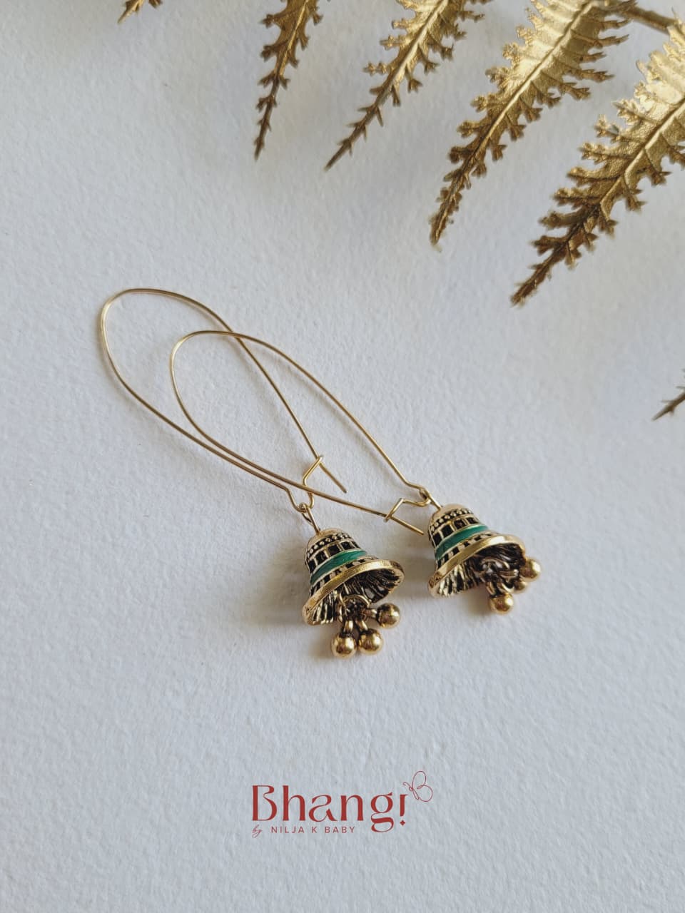 Mira Green Jhumka Earrings