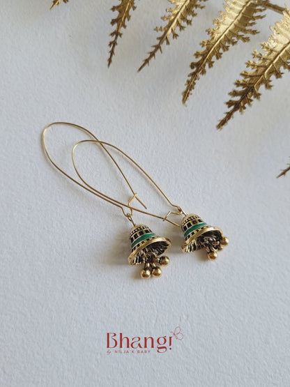 Mira Green Jhumka Earrings