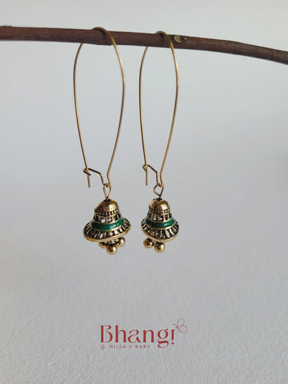 Mira Green Jhumka Earrings