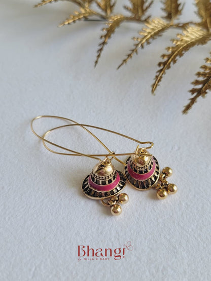 Mira Pink Jhumka Earrings