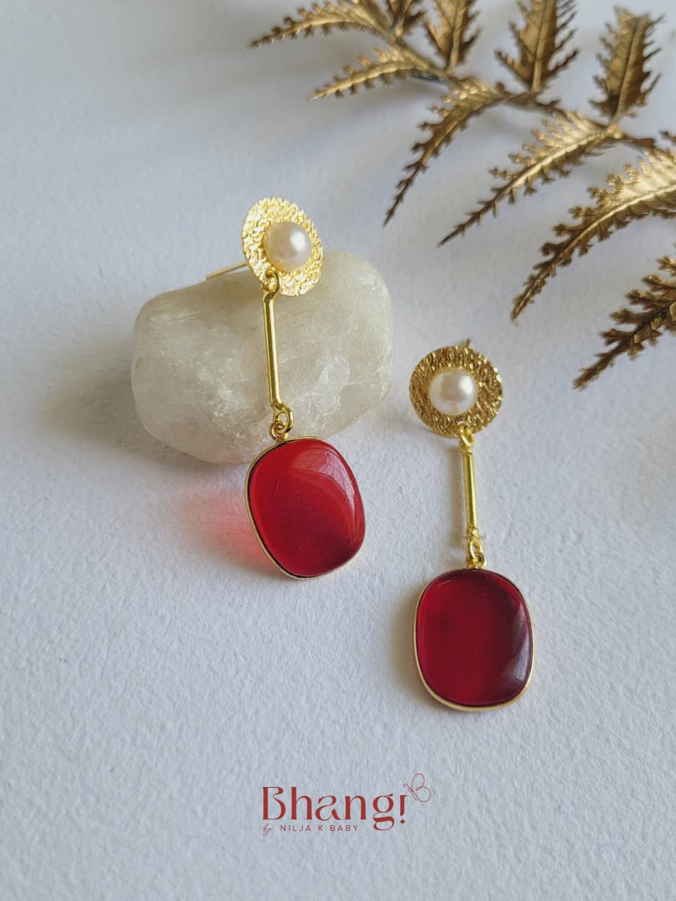 Riva Ruby Drop Earrings