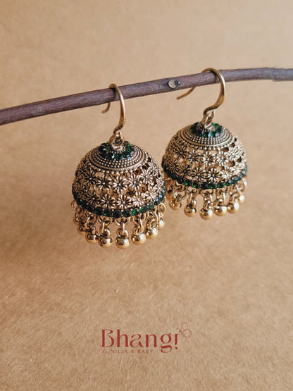 Sundari Jhumka - Green