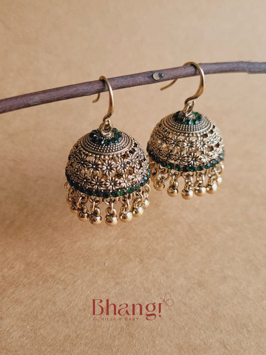 Sundari Jhumka - Green