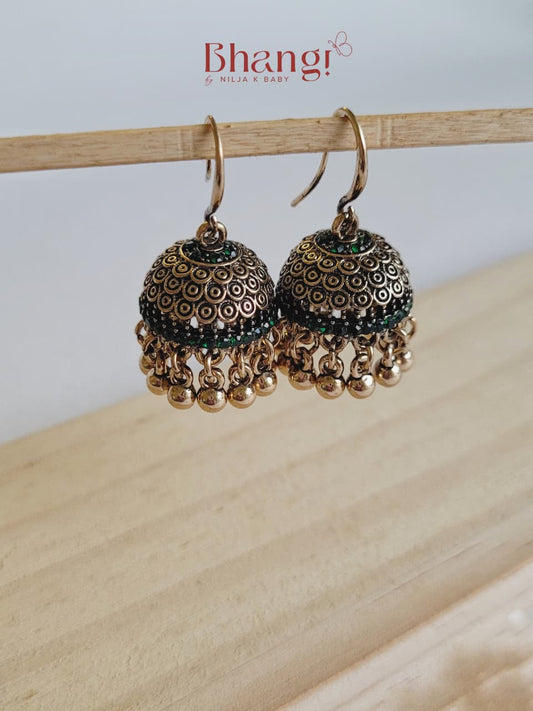 Mini Sundari Jhumka - Green
