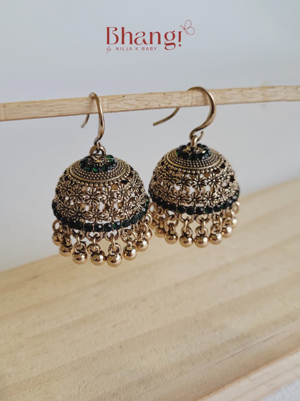 Sundari Jhumka - Green